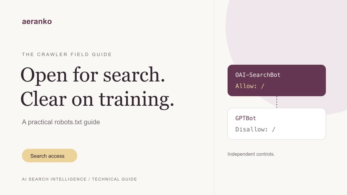 Robots.txt for AI Search: Allow Search, Control Training